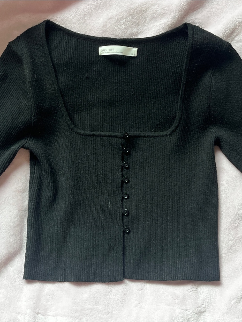 oak & fort long sleeve button top